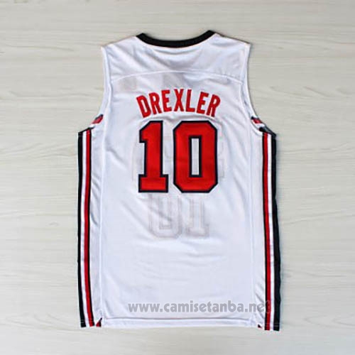 Camiseta USA 1992 Clyde Drexler #10 Blanco
